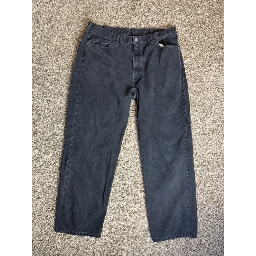 Levi's 550 Relaxed Fit Jeans Mens 42x32(38x30) Black Denim‎ Classic Straight